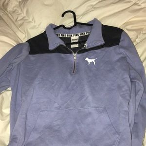 half zip victoria secret pink pullover